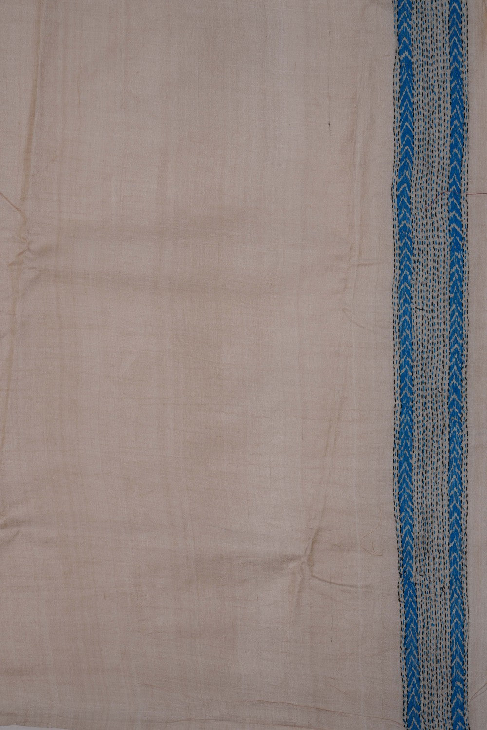 Image of Tussar Silk Kantha Embroidery Saree